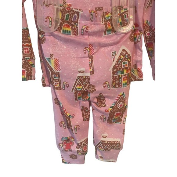 The Childrens Place Girls 2 Piece Pajamas Pink Gingerbread Christmas 3-6 mo. - Picture 10 of 11